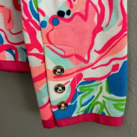 Lilly Pulitzer Malibu Blazer Jacket Lucky Charm Print Sz Lg MSRP$ 198 - Picture 15 of 16